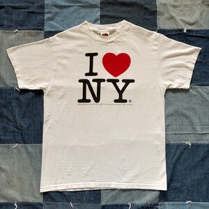 vintage 90s I heart NY t shirt white heavy cotton new york size M